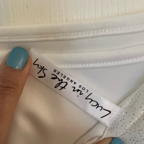 Lucy In The Sky Dress Alaina One Shoulder Dress with White Shimmer - Picture 6 of 10